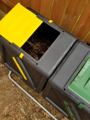 compost bins inside view