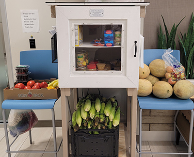Food pantry with fresh vegetables